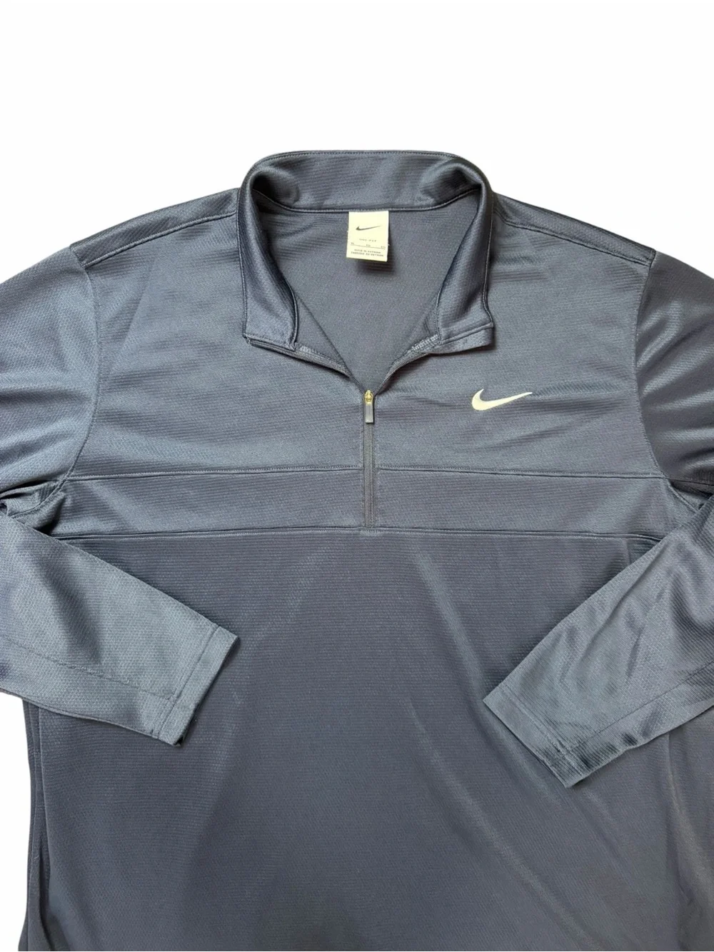 Nike Dri-FIT Men’s XL Obsdian Blue Solid Long Sleeve 1/4-Zip Mock Neck Pullover